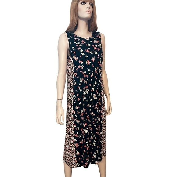 J. Jill Maxi Midi Dress Floral Rayon Patchwork Sleeveless Versatile Pretty - Picture 3 of 16
